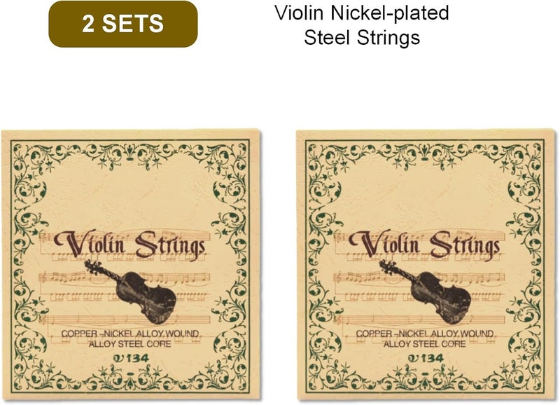 Cheerock 2 Sets Violin Strings, Universal Nickel-plated Steel Strings G-D-A-E for 4/4 3/4 1/2 1/4 Size Violins, Medium Tension with Ball End, Responsive, Improve Tone & Playability - Image 2